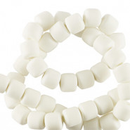 Polymer tube beads 6mm - White